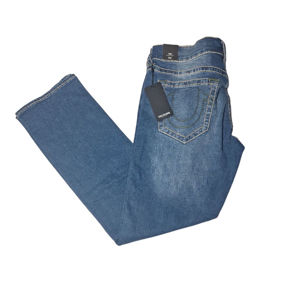True Religion Ricky Big T Relaxed Straight Jeans Men’s 36 Medium Wash NWT
